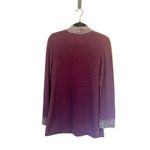 Tory Burch Purple Embellished Silver Studded Merino Wool Elegant Sweater sz. S Photo 2