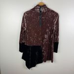 IC by Connie K Crushed Velvet Tunic Top Small Asymmetrical Hem Witchy Whimsigoth Brown Photo 3