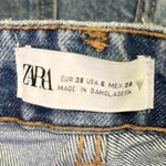 ZARA  Women's Blue High Waisted Relaxed Straight Cropped Denim Jeans Size 6 Photo 3