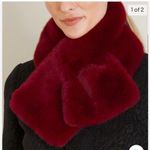 Chico's NWT $70 faux fur women's pull through scarf cranberry winter Photo 0