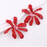 ZARA NWT / New in Box  Red Flower & Beaded Earrings Photo 3