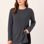 Charlie Paige  Gray Plush Tunic Sweater Medium Soft Fuzzy Cozy Fall Winter Top Photo 0