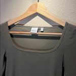 Aritzia TNA Homestretch Wide Scoopneck Long Sleeve Ribbed Shirt Green Small Photo 4