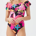 Trina Turk New! Trina Turk Solar Floral Off The Shoulder Ruffle One Piece Swimsuit Photo 0