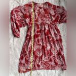 Banjanan Flowy 100% Silk Mini Dress Orange Red Floral Size Small Photo 13