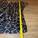 Armani Collezioni Silk Black Cream and Pink Geometric Blouse Cap Sleeve Photo 6