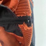 Jamie Sadock Womens Orange Knit Black Sleeve Small Bomber Jacket Y2K Zip Up Photo 5