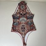 Free People Intimately  Bodysuit Womens Small Printed Sleeveless Mock Neck Boho Photo 4