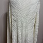 Full Crochet Knit Duster Cardigan Sweater XL Cream Boho Coastal Grandma Cottage Photo 4
