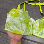 Savage X Fenty Perfect Poppies Lace Bralette Large Green Blue Romantic Delicate Photo 4