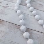 Vintage Necklace White Faceted Beads Retro Statement Necklace 35" Photo 3