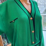 Green Cardigan dress or long top with Black Trim med like new Photo 3