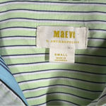 Anthropologie Maeve Blue Green Striped Hi Low Tunic Top Photo 2