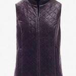 Chico's Chico’s Velvet Quilted Vest Sz. 1/M Purple Zip Up lined Lightweight Cozy Winter Photo 1