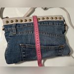 Denim and White Studded Crossbody Bag Blue Photo 4