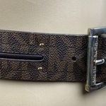 Michael Kors Brown Two Tone Wide Buckle Logo Belt Small S Photo 1
