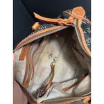 Dooney & Bourke Y2K  Black Brown Monogram Handbag Purse Leather Canvas‎ Photo 9