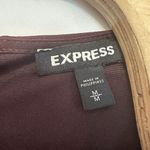 EXPRESS  Medium Jumpsuit Full Length Burgundy Short Sleeve‎ Pockets Bow Tie Front Photo 6