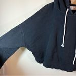 Free People  Beach Black Cropped Hoodie Turtle Bay Women’s Medium Photo 4