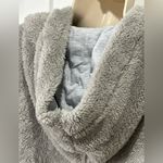 Olivaceous Sherpa Jacket Fleece Teddy Zip Up Hooded Gray Small Comfy Cozy Fuzzy Photo 4