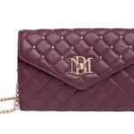 Badgley Mischka Plum Diamond Quilt Convertible Envelope Crossbody Bag $129 NEW Photo 0