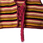 Forever 21 Crochet Knit Vest Tassel Y2K Boho Hippie Festival Size Small Photo 3