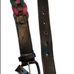 Vintage 1980’s Multicolored Leather Belt With Interlacing Circles. Photo 5