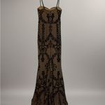 Windsor  Black and Tan Lace Corset Top Gown Photo 2