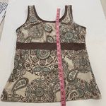 SB Active Women’s Tank Top Medium – Brown Paisley Print Athletic Top Yoga Workou Photo 3