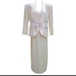 Vintage Daymor Couture Cream Beaded Formal Gown with Attached Jacket size 18 Photo 6