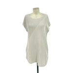 Eileen Fisher  Mixed Knit Tunic Sweater Top Bone‎ Gray Cream Size Small Photo 2