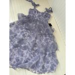Lulus NWT  Glamorous Sweetie Lavender Burnout Tie-Strap Bustier Midi Dress Sz S Photo 4