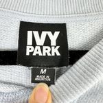 Ivy Park Logo Terry Crewneck Sweatshirt Size Medium Light Blue Photo 5