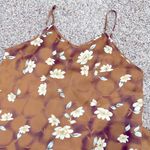 Floral silky night gown with adjustable straps NWOT Brown Photo 1