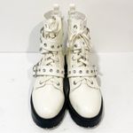 XOXO  BOOTS WOMENS 8.5 WHITE SILVER GREGOR MOTO ANKLE LUG SOLE STUDDED BOOT Photo 1