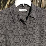 Vince  Sz 4 Black Silk Floral Geometric Burst Pattern Shirt Blouse Top Photo 1