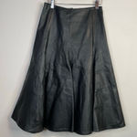 wilson's leather Vintage 80s  Black High Waist Flared Below Knee Skirt Womens 25 6 Photo 0
