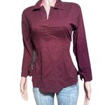Pulp women Merlot long sleeve tie back pullover shirt M Red Size M Photo 1