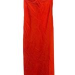 ASTR the Label Mariela Dress Red Orange Midi Satin Slip Dress Size Large Photo 0