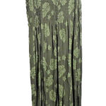 Palm Leaf Print Green Tropical Smocked Midi Maxi Dress Parrots Island Beach XL Photo 0