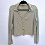 Free People  XS FP Beach Ribbed Cropped Oversized Top Photo 1