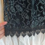 ZARA  Contrasting Black/Teal Sleeveless Lace Ruffled Midi Shift Dress Photo 5