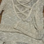 Aeropostale White Crochet Knit Long Sleeve Women's Top size small Photo 2