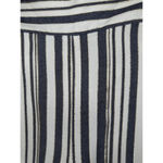 Loft Petite Small White, Blue & Silver Striped Pants with Tie Belt Photo 4