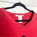 Disney Walt World Red Sequin Mickey Mouse Long Sleeve Christmas Tee Size Large Photo 4