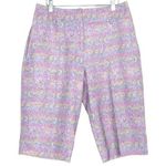 Nike  Golf Purple Paisley Bermuda Shorts Sz 8 Photo 0