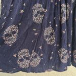 Torrid  Navy Blue Sugar Skull Babydoll Top Crochet Lace Up Halloween Boho Fall 1X Photo 2
