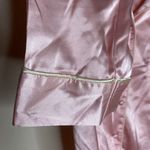 Pink K Light Pink Satin Floral Embroidered Pajama Long Sleeve Lounge Top Large Photo 1