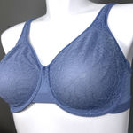 Wacoal Women's All Edge Underwire Bra 855341 Size 38DD Dusty Blue Unlined Lace Photo 1