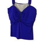 Swimsuits For All Women's Plus Size 26 Blue Tankini Top Adjustable Straps Photo 2